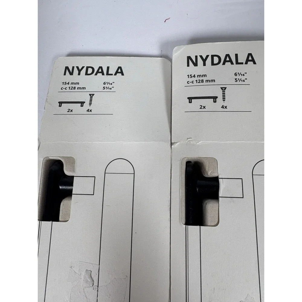 IKEA NYDALA 004.496.36 Black Cabinet Handles 154mm 5-1/16